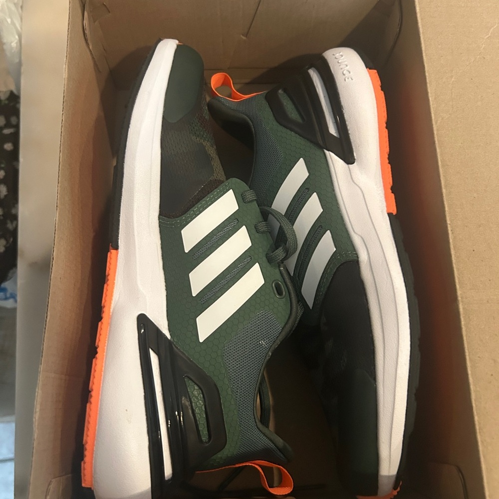 adidas Green and Orange Runner with White Stripes